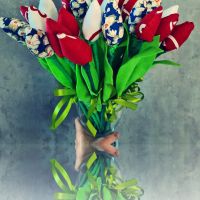 florystyka   bukiet kwiatow zrobiony przez uczestnikow kursu  